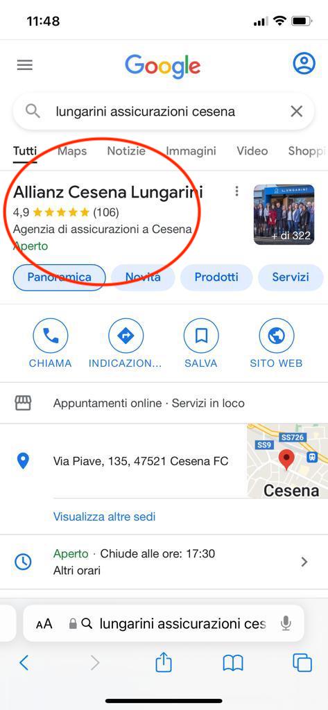 Lungarini assicurazioni Cesena - recensioni su google