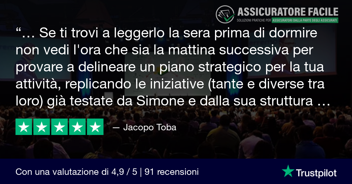 Trustpilot Review Effetto Domino di Assicuratore Facile - Jacopo Toba