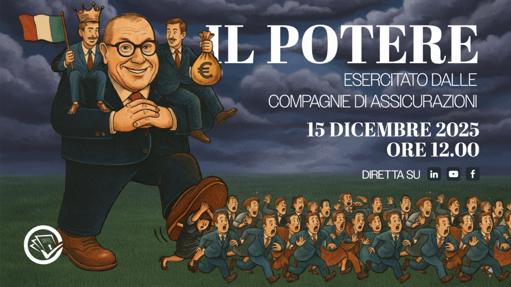 Uomo d'affari con le mani legate da un contratto assicurativo